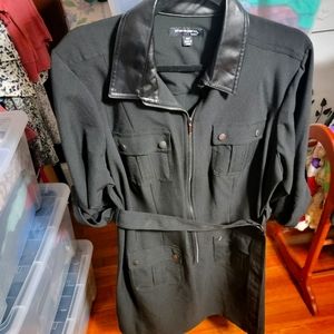 16W Sharagano Black Belted Dress